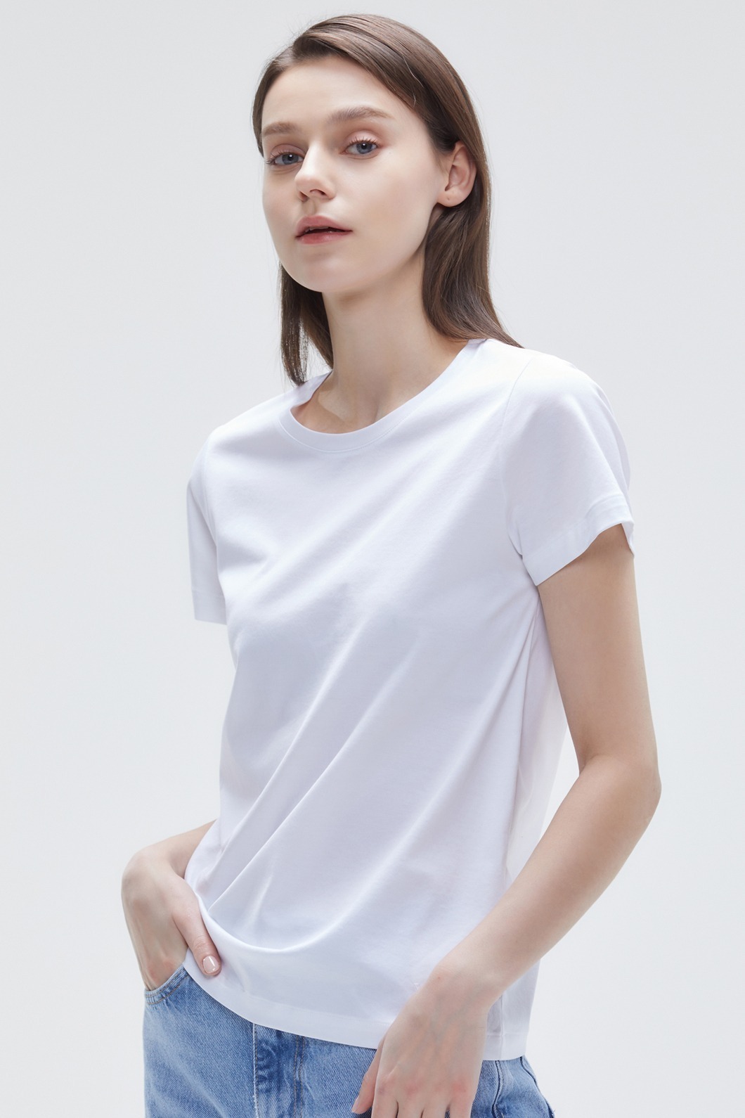 시그니처 클래식 &amp; 베이직 핏 반소매 티셔츠 (WOMEN)